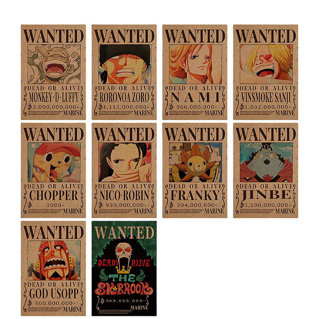 one piece posters-10pcs